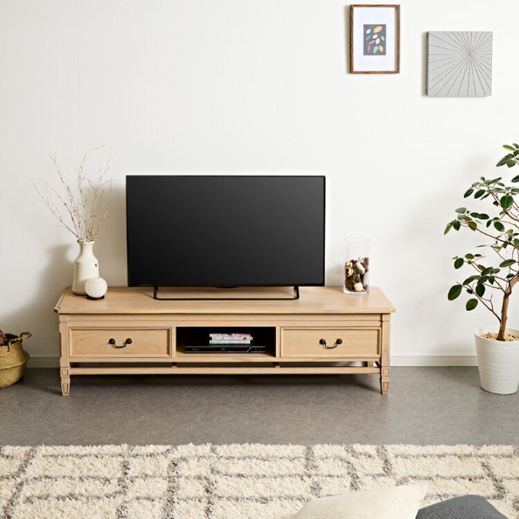 ローボード 幅155cm 完成品 テレビ台 サイドボード リビングボード ナチュラル ミンディ 無垢材 手作り モダン 木製 おしゃれ 北欧 インテリア リビング ダイニング 収納家具 テレビラック(代引不可)