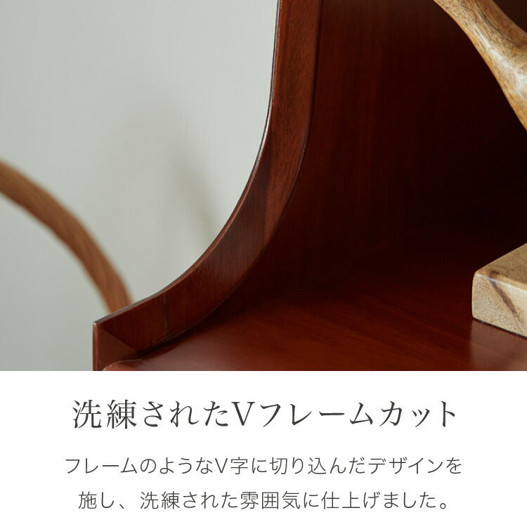 シェルフ 幅85cm 北欧 ヴィンテージ 天然木 マホガニー 完成品 おしゃれ モダン ラック 木製 リビング収納 収納棚 オープンラック オープンシェルフ リビングシェルフ 収納ラック AVA アヴァ(代引不可)