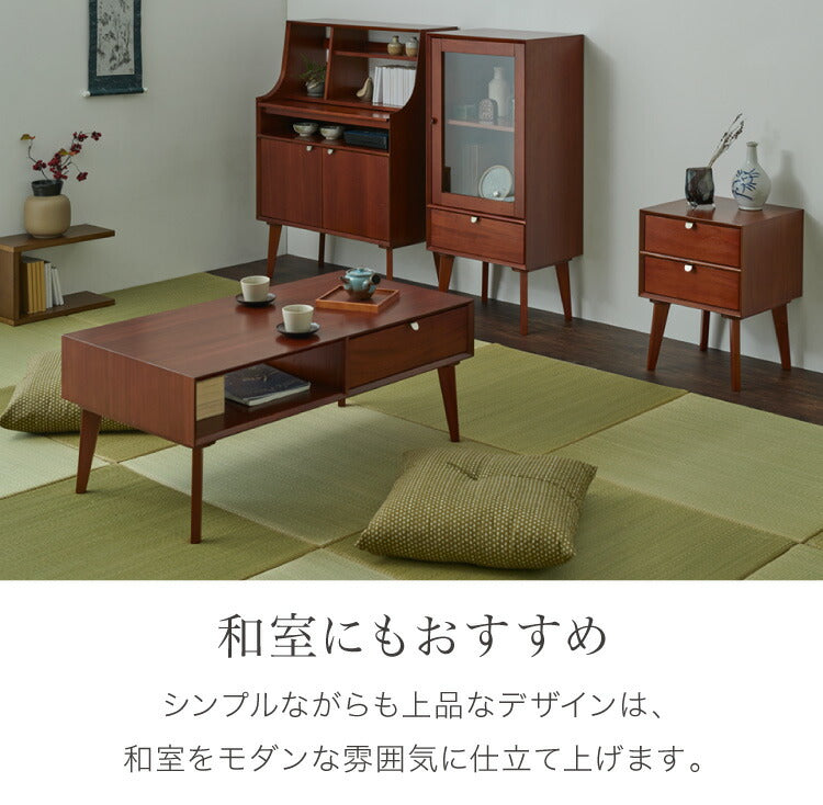 サイドテーブル 幅40cm 北欧 ヴィンテージ 天然木 マホガニー 完成品 サイドボード ナイトテーブル 収納家具 おしゃれ モダン  木製 コーヒーテーブル 高級感 ソファサイド ベッドサイド AVA アヴァ(代引不可)