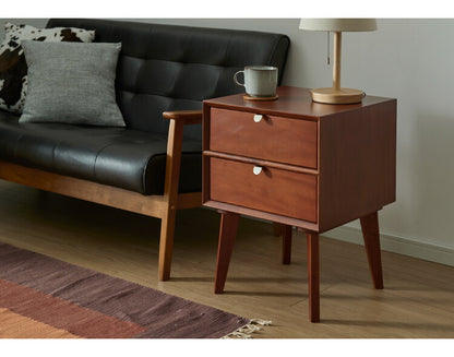 サイドテーブル 幅40cm 北欧 ヴィンテージ 天然木 マホガニー 完成品 サイドボード ナイトテーブル 収納家具 おしゃれ モダン  木製 コーヒーテーブル 高級感 ソファサイド ベッドサイド AVA アヴァ(代引不可)