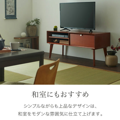 テレビ台 幅100cm 北欧 ヴィンテージ マホガニー材 完成品 収納家具 スライドレール式 コンパクト テレビボード テレビラック TV台 おしゃれ お洒落 モダン  高級感 木製 突板 収納 棚 AVA アヴァ(代引不可)