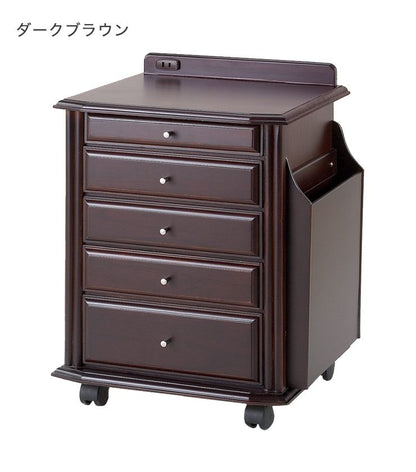 ソファサイドワゴン ナイトテーブル キャスター キャスター サイドテーブル 便利ワゴン 木製(代引不可)