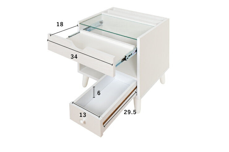 ドレッサー ミニコスメテーブル メイクボックス マガジンラック アクセサリー収納 サイドテーブル ガラステーブル チェスト(代引不可)