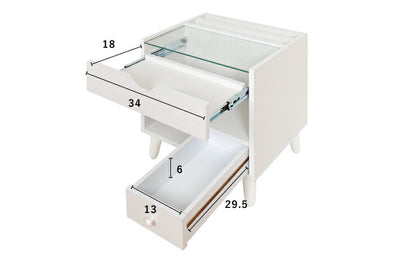 ドレッサー ミニコスメテーブル メイクボックス マガジンラック アクセサリー収納 サイドテーブル ガラステーブル チェスト(代引不可)