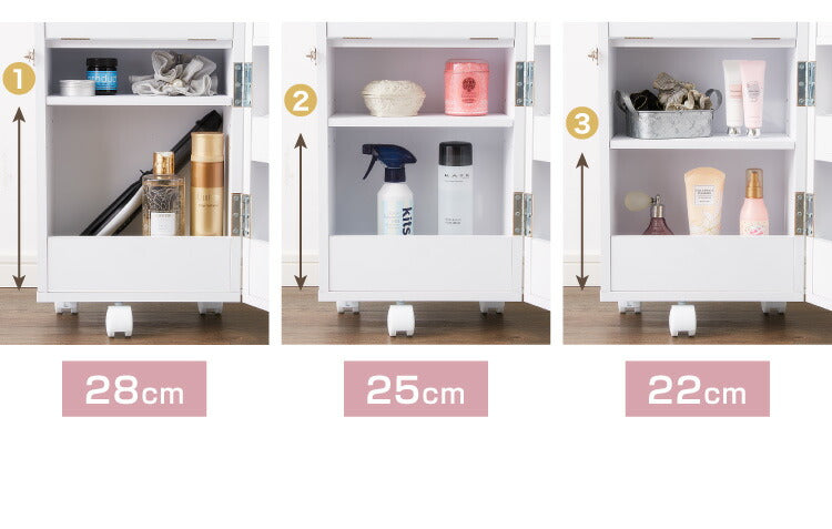完成品 ドレッサー デスク テーブル 化粧台 ミラー付き 収納ワゴン コスメワゴン キャスター付き 鏡付き 収納 シンプル コンパクト ワゴン メイクボックス 大容量(代引不可)