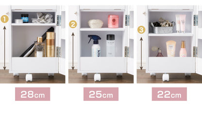 完成品 ドレッサー デスク テーブル 化粧台 ミラー付き 収納ワゴン コスメワゴン キャスター付き 鏡付き 収納 シンプル コンパクト ワゴン メイクボックス 大容量(代引不可)