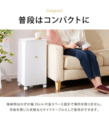 完成品 ドレッサー デスク テーブル 化粧台 ミラー付き 収納ワゴン コスメワゴン キャスター付き 鏡付き 収納 シンプル コンパクト ワゴン メイクボックス 大容量(代引不可)