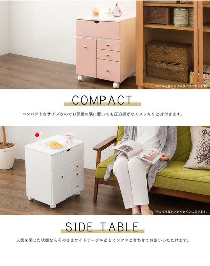 【完成品】ドレッサー コスメボックス 幅35 鏡付き ミラー 化粧台 鏡台 収納 北欧 木製 コスメワゴン メイクボックス おしゃれ 可愛い スリム(代引不可)