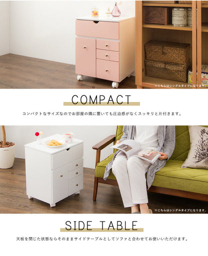 【完成品】ドレッサー コスメボックス 幅40 鏡付き ミラー 化粧台 鏡台 収納 北欧 木製 コスメワゴン メイクボックス おしゃれ 可愛い スリム(代引不可)