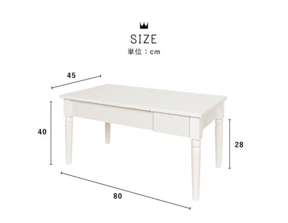 ドレッサー コスメテーブル メイク台 化粧台 鏡台 鏡 ミラー 一面ドレッサー テーブル ローテーブル センターテーブル ホワイト(代引不可)