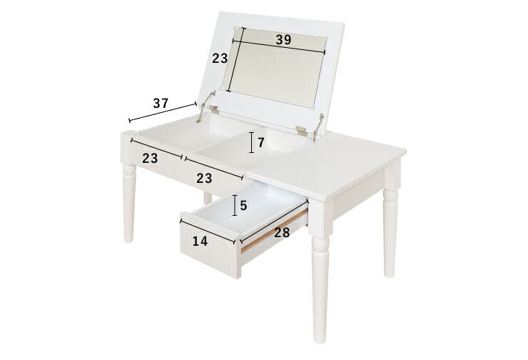 ドレッサー コスメテーブル メイク台 化粧台 鏡台 鏡 ミラー 一面ドレッサー テーブル ローテーブル センターテーブル ホワイト(代引不可)