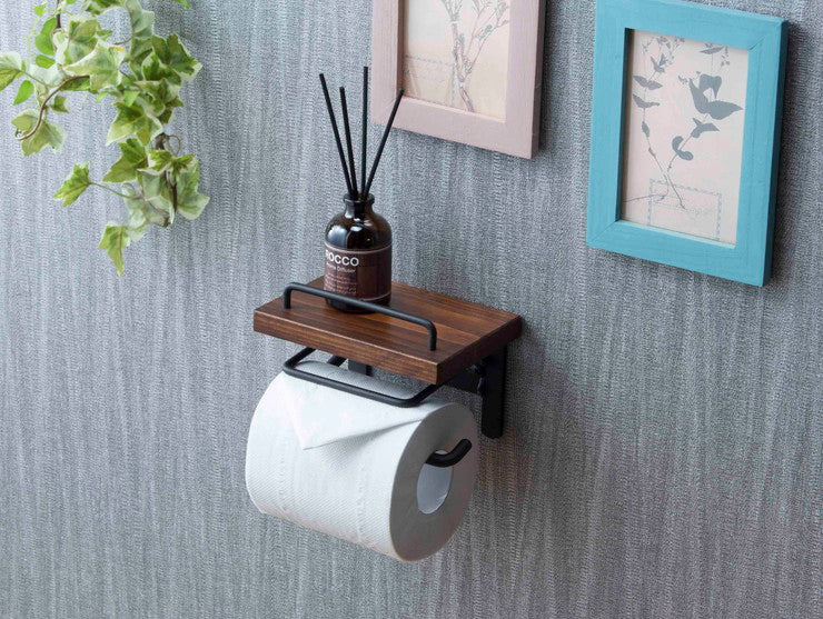 トイレットペーパーホルダー おしゃれ スタイリッシュ 落下防止 トイレットペーパー置き 壁掛け ヴィンテージ(代引不可)