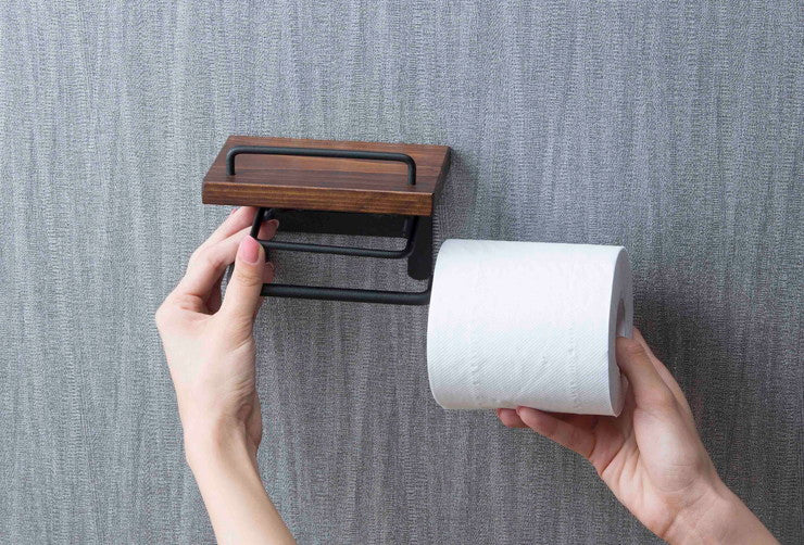 トイレットペーパーホルダー おしゃれ スタイリッシュ 落下防止 トイレットペーパー置き 壁掛け ヴィンテージ(代引不可)