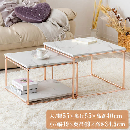 ネストテーブル ローテーブル 2点セット テーブル センターテーブル 伸縮 おしゃれ リビングテーブル コンパクト モダン シンプル ワイド 一人暮らし リビング 収納 棚 正方形 韓国インテリア(代引不可)