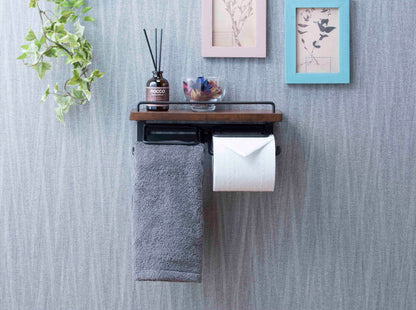 トイレットペーパーホルダー 2個掛け おしゃれ スタイリッシュ 落下防止 トイレットペーパー置き 壁掛け ヴィンテージ(代引不可)