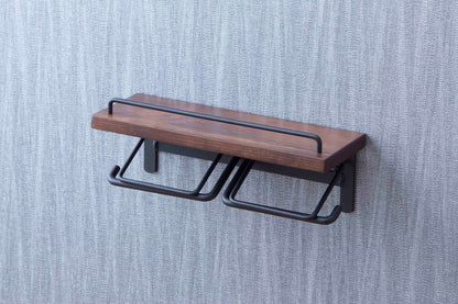 トイレットペーパーホルダー 2個掛け おしゃれ スタイリッシュ 落下防止 トイレットペーパー置き 壁掛け ヴィンテージ(代引不可)