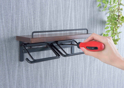 トイレットペーパーホルダー 2個掛け おしゃれ スタイリッシュ 落下防止 トイレットペーパー置き 壁掛け ヴィンテージ(代引不可)