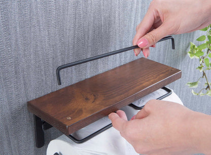 トイレットペーパーホルダー 2個掛け おしゃれ スタイリッシュ 落下防止 トイレットペーパー置き 壁掛け ヴィンテージ(代引不可)