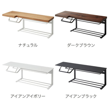 トイレットペーパーホルダー おしゃれ スタイリッシュ 落下防止 トイレットペーパー置き 壁掛け ヴィンテージ 収納付き 棚付き 天然木 アイアン