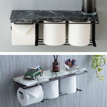 トイレットペーパーホルダー おしゃれ スタイリッシュ 落下防止 トイレットペーパー置き 壁掛け ヴィンテージ 収納付き 棚付き 天然木 アイアン