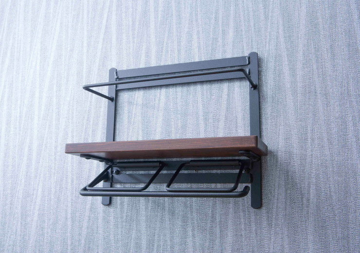 トイレットペーパーホルダー おしゃれ スタイリッシュ 新聞置き付き ボトル置き付き 落下防止 トイレットペーパー置き 壁掛け ヴィンテージ(代引不可)