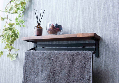 タオル掛け タオルハンガー おしゃれ スタイリッシュ 物置き付き 壁掛け ヴィンテージ モダン ヴィンテージ タオル(代引不可)