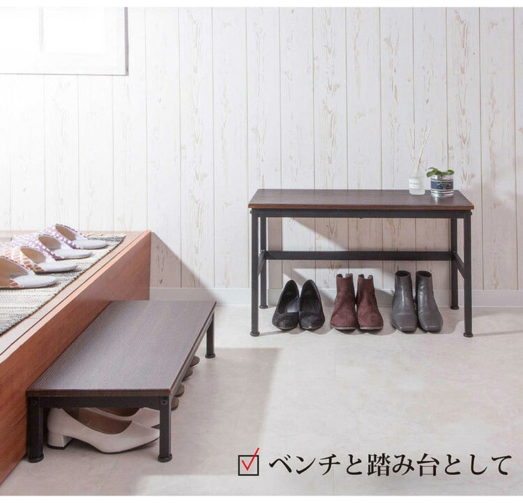 玄関 収納 スリッパラック ステップ台&ベンチ 2セット 子供 介護 いす ダイニング サイドテーブル 飾り棚 サポートチェア 玄関ベンチ 収納ベンチ シェルフ(代引不可)