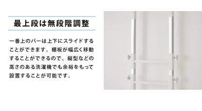 突っ張り式 棚2枚 バスケット2個 洗濯機ラック つっぱり 洗濯機 ラック 収納 収納棚 ランドリー ランドリーラック 収納ラック(代引不可)