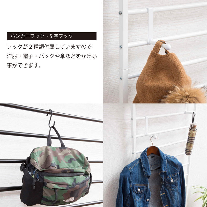 突っ張り式 ブティックハンガー 幅60cm ハンガーラック ラダーラック つっぱりラック 収納 突っ張り収納 つっぱり収納(代引不可)