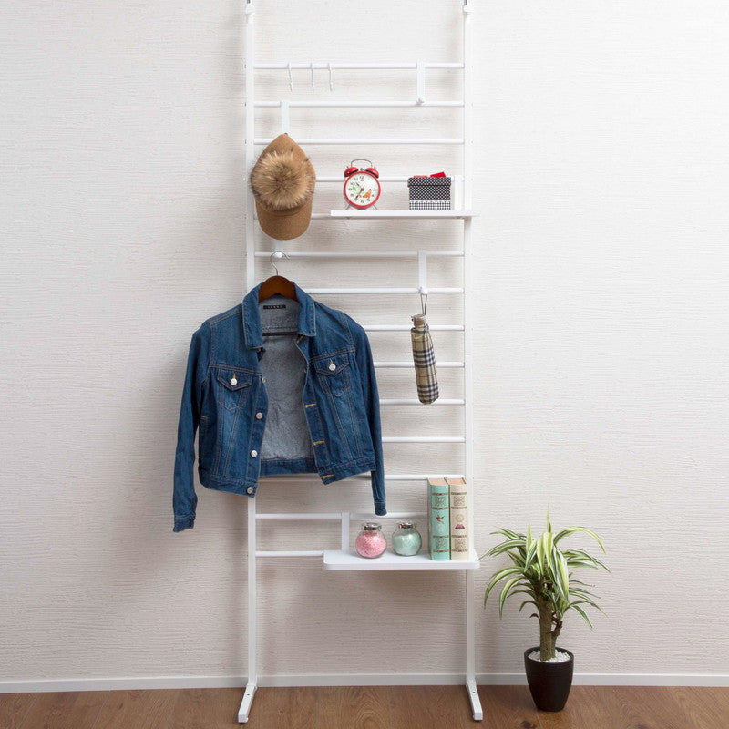 突っ張り式 ブティックハンガー 幅60cm ハンガーラック ラダーラック つっぱりラック 収納 突っ張り収納 つっぱり収納(代引不可)