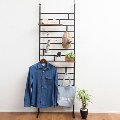 突っ張り式 ブティックハンガー 幅60cm ハンガーラック ラダーラック つっぱりラック 収納 突っ張り収納 つっぱり収納(代引不可)