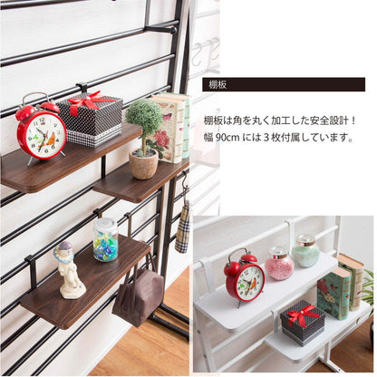 突っ張り式 ブティック ハンガー 幅90cm ハンガーラック ラダーラック つっぱりラック 収納 突っ張り収納 つっぱり収納(代引不可)