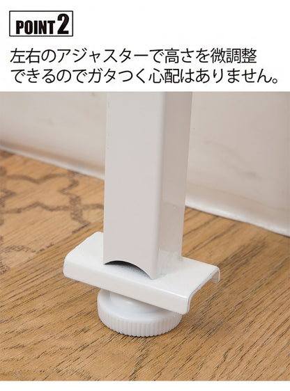 伸縮 突っ張りランドリーラック 大理石柄 2枚 ワイヤー付き バスケット 防水パン対応 突っ張り 突っ張り式ランドリーラック バスケット カゴ 洗濯 洗濯機 ラック ランドリー収納 洗面所 フラット棚(代引不可)