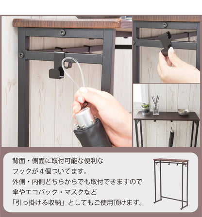 コンソールテーブル 玄関 スリム 収納 北欧 棚 ラック 木製 天板 スタンド マスク置き 小物 消毒液 置き エントランス 台 シンプル おしゃれ 玄関インテリア リビングインテリア(代引不可)