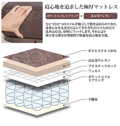 コイルスプリング 折りたたみ　電動ベッド 極厚13cm 高反発ウレタン使用　キャスター付き 電動ベッド 介護ベッド 折りたたみ 電動リクライニングベッド 電動 折りたたみベッド 折り畳み 介護用ベット 介護用 簡易ベッド  TS-2270P(代引不可)