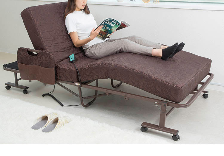 コイルスプリング 折りたたみ　電動ベッド 極厚13cm 高反発ウレタン使用　キャスター付き 電動ベッド 介護ベッド 折りたたみ 電動リクライニングベッド 電動 折りたたみベッド 折り畳み 介護用ベット 介護用 簡易ベッド  TS-2270P(代引不可)