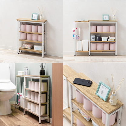 伸縮 スリム トイレラック 50.5~91.7cm 幅15cm 棚板 6段階 30cm調整可能 トイレ 収納 隙間収納 15cn トイレ用品 トイレットペーパー収納 12ロール収納 すきま収納(代引不可)