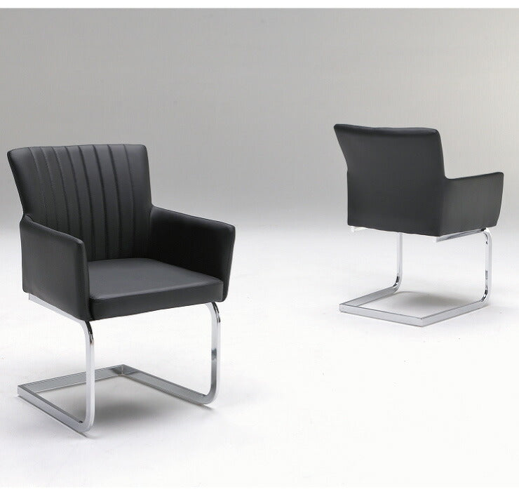 ダイニングチェア 2脚セット 革 幅58 PU 合皮 チェア 椅子 いす おしゃれ モダン 肘付き カンティレバーチェア アイアン(代引不可)