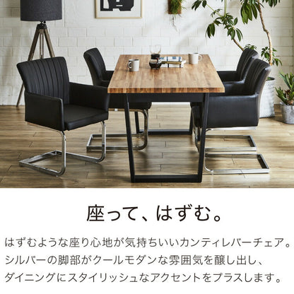 ダイニングチェア 2脚セット 2個組 チェア 椅子 いす 合皮 おしゃれ モダン 北欧 肘付き 肘有り 背もたれ ホワイト インテリア 白 ブラック 合皮 アイアン(代引不可)