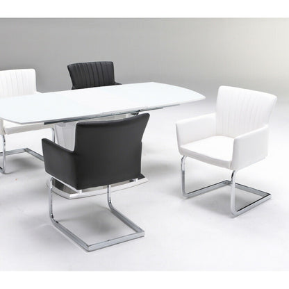 ダイニングチェア 2脚セット 2個組 チェア 椅子 いす 合皮 おしゃれ モダン 北欧 肘付き 肘有り 背もたれ ホワイト インテリア 白 ブラック 合皮 アイアン(代引不可)