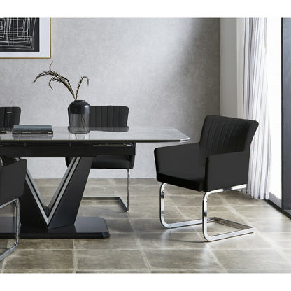 ダイニングチェア 2脚セット 2個組 チェア 椅子 いす 合皮 おしゃれ モダン 北欧 肘付き 肘有り 背もたれ ホワイト インテリア 白 ブラック 合皮 アイアン(代引不可)