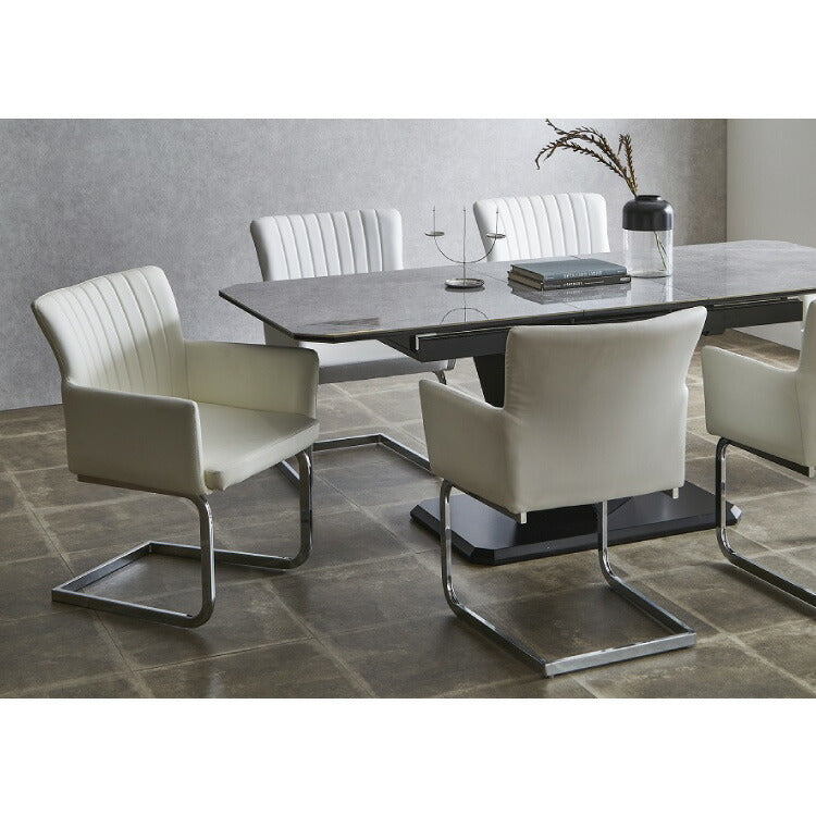 ダイニングチェア 2脚セット 2個組 チェア 椅子 いす 合皮 おしゃれ モダン 北欧 肘付き 肘有り 背もたれ ホワイト インテリア 白 ブラック 合皮 アイアン(代引不可)