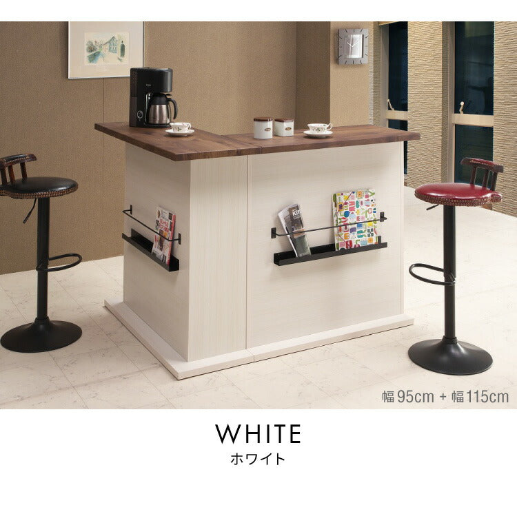 バーカウンター 幅115cm 日本製 完成品 ダイニングボード カウンターテーブル キッチンカウンター おしゃれ モダン キッチン 収納 バーテーブル (代引不可)