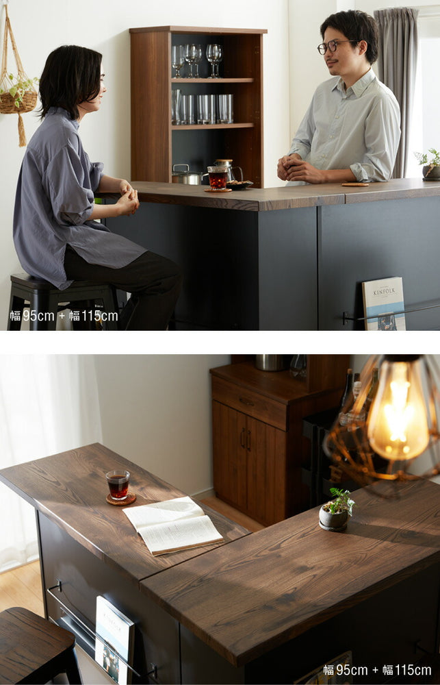 バーカウンター 幅95cm 日本製 完成品 ダイニングボード カウンターテーブル キッチンカウンター おしゃれ モダン キッチン 収納 バーテーブル (代引不可)