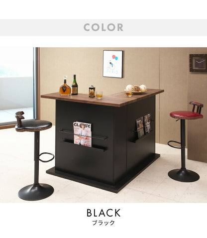 バーカウンター テーブル L字 日本製 完成品 高さ104 カウンターテーブル バーテーブル カウンター下収納 開梱設置無料 キッチン 収納 バーテーブル(代引不可)