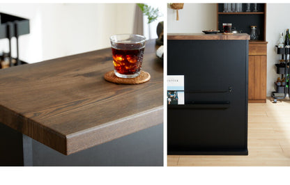 バーカウンター テーブル L字 日本製 完成品 高さ104 カウンターテーブル バーテーブル カウンター下収納 開梱設置無料 キッチン 収納 バーテーブル(代引不可)