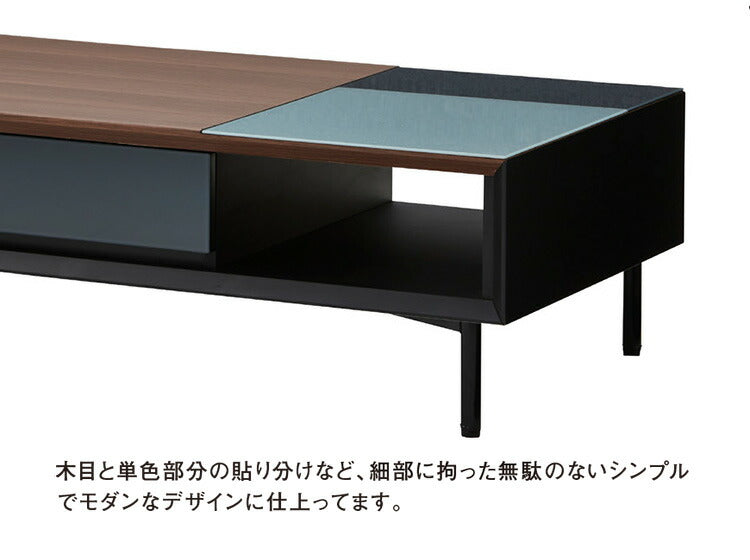 キャビネット 完成品 幅180 木目×ガラスデザイン ガラス天板 リビングボード 2口コンセント チェスト スチール脚 扉 引き出し 収納 おしゃれ モダン(代引不可)