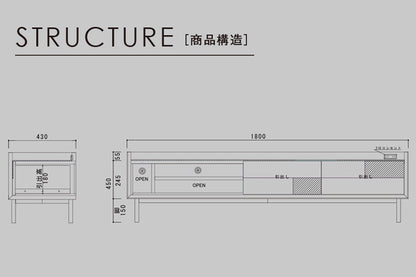 テレビ台 テレビボード 完成品 幅180 木目×ガラスデザイン ガラス天板 ローボード 2口コンセント TV台 TVボード スチール脚 おしゃれ モダン(代引不可)