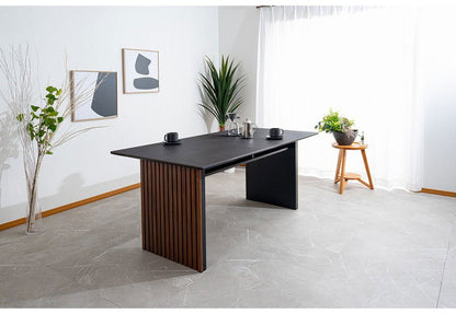 ダイニングテーブル 165×85cm 棚付き 収納 リビングテーブル セラミック 木製 オーク ウォールナット おしゃれ モダン 和風 リビング ダイニング 食卓 テーブル(代引不可)