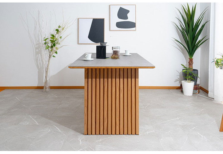 ダイニングテーブル 165×85cm 棚付き 収納 リビングテーブル セラミック 木製 オーク ウォールナット おしゃれ モダン 和風 リビング ダイニング 食卓 テーブル(代引不可)